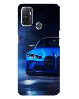 Чехол для OPPO A32 с картинкой «Голубая BMW M4»