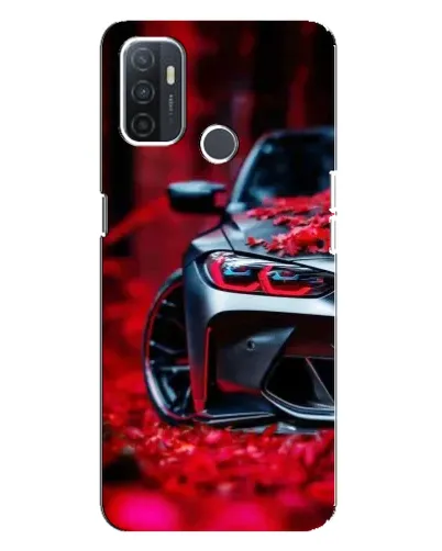 Чехол для OPPO A32 с картинкой «Спортивная BMW и цветы»