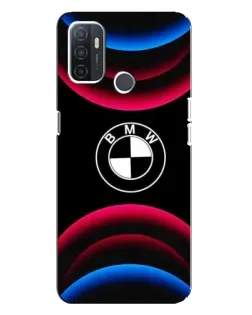 Чехол для OPPO A32 с картинкой «Логотип BMW и неоновые дуги»