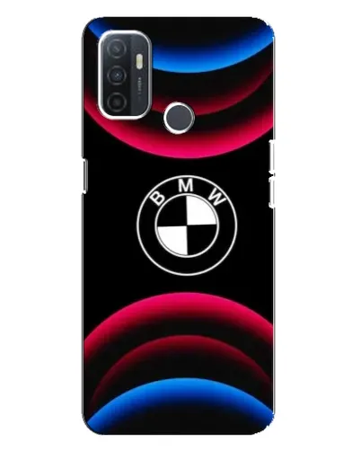 Чехол для OPPO A32 с картинкой «Логотип BMW и неоновые дуги»