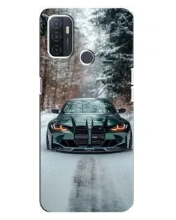 Чехол для OPPO A32 с картинкой «BMW в зимнем лесу»