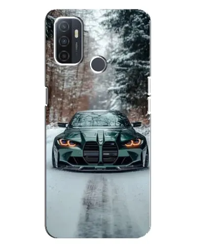 Чехол для OPPO A32 с картинкой «BMW в зимнем лесу»