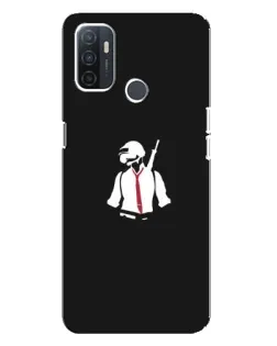 Чехол для OPPO A32 с картинкой «PUBG — силуэт воина»