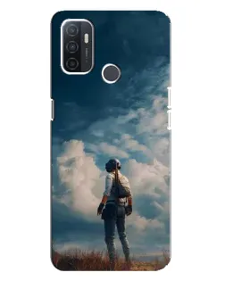Чехол для OPPO A32 с картинкой «Герой PUBG на скале»