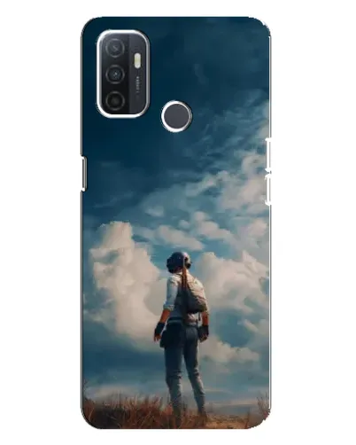 Чехол для OPPO A32 с картинкой «Герой PUBG на скале»