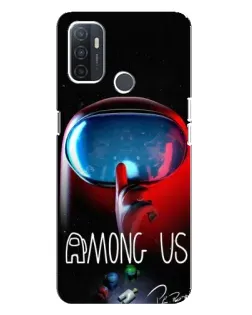 Чохол для OPPO A32 з картинкою «Червоний імпостер — макро»