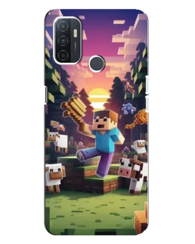 Чехол для OPPO A32 с картинкой «Стив на ферме» Чехол для OPPO A32 с картинкой «Стив на ферме»