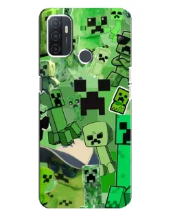 Чехол для OPPO A32 с картинкой «Криперы Minecraft»