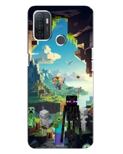 Чехол для OPPO A32 с картинкой «Эндермен в лесу»