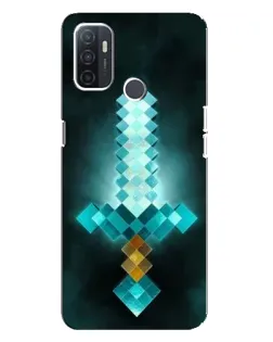 Чехол для OPPO A32 с картинкой «Алмазный меч неон»