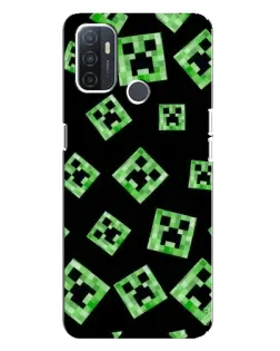 Чехол для OPPO A32 с картинкой «Паттерн с криперами»