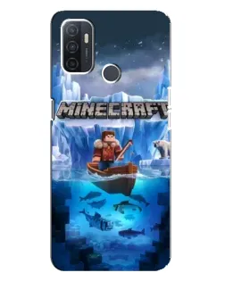 Чехол для OPPO A32 с картинкой «Minecraft ледяной мир»