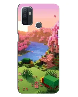 Чехол для OPPO A32 с картинкой «Розовое дерево Minecraft»