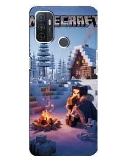Чехол для OPPO A32 с картинкой «Зимний Minecraft»