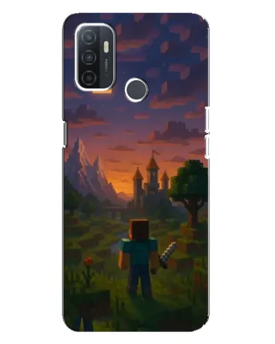 Чехол для OPPO A32 с картинкой «Стив у башни» Чехол для OPPO A32 с картинкой «Стив у башни»