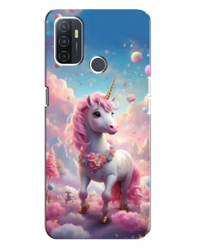 Чехол для OPPO A32 с картинкой «Единорог среди облаков»