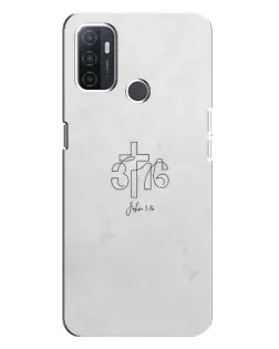 Чохол для OPPO A32 з картинкою «Івана 3:16 Хрест»