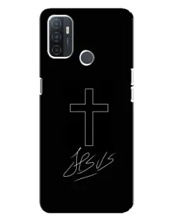 Чехол для OPPO A32 с картинкой «Графический крест Jesus»