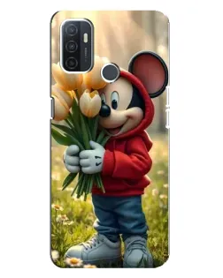 Чехол для OPPO A32 с картинкой «Микки с тюльпанами» Чехол для OPPO A32 с картинкой «Микки с тюльпанами»