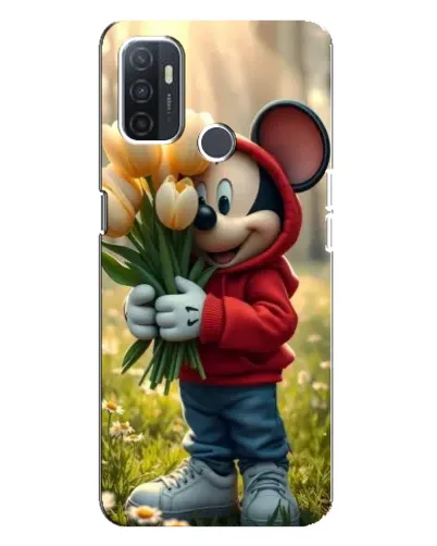 Чехол для OPPO A32 с картинкой «Микки с тюльпанами» Чехол для OPPO A32 с картинкой «Микки с тюльпанами»