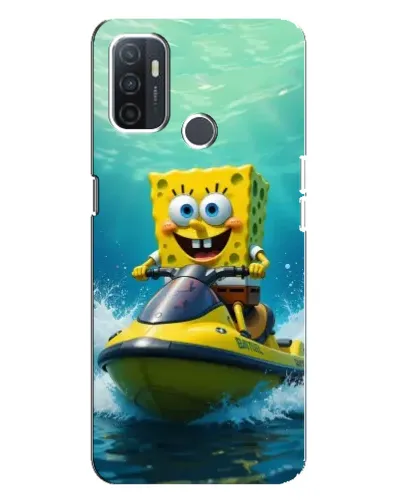Чехол для OPPO A32 с картинкой «Спанч Боб на гидроцикле»
