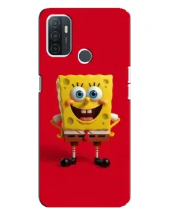 Чехол для OPPO A32 с картинкой «Спанч Боб на красном»