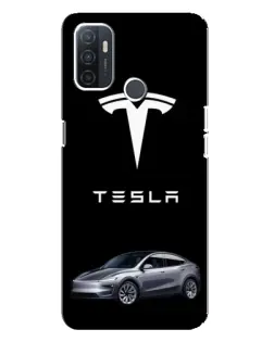 Чехол для OPPO A32 с картинкой «Tesla Model Y»
