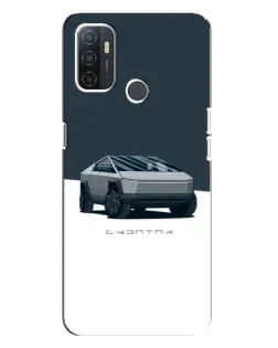 Чехол для OPPO A32 с картинкой «Серебристый Cybertruck Tesla»