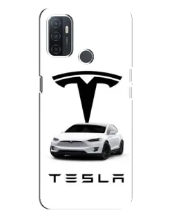Чехол для OPPO A32 с картинкой «Tesla White Style»