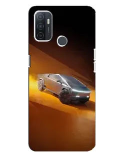 Чехол для OPPO A32 с картинкой «Cybertruck в пустыне»