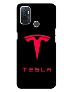 Чехол для OPPO A32 с картинкой «Tesla Red Logo»