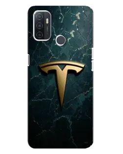 Чехол для OPPO A32 с картинкой «Мраморная Tesla Gold»