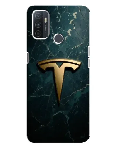 Чехол для OPPO A32 с картинкой «Мраморная Tesla Gold»