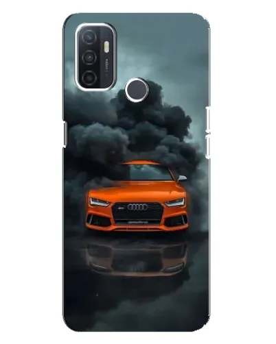 Чехол для OPPO A32 с картинкой «Audi в облаках дыма»