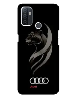 Чехол для OPPO A32 с картинкой «Графика — пантера и Audi»