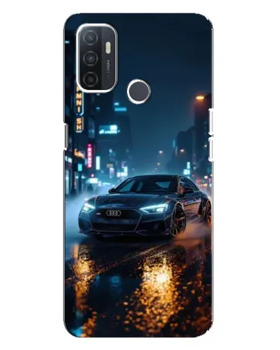 Чехол для OPPO A32 с картинкой «Ночной город и Audi»