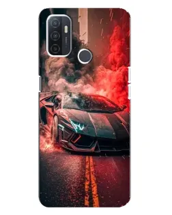 Чехол для OPPO A32 с картинкой «Lamborghini красный дым»