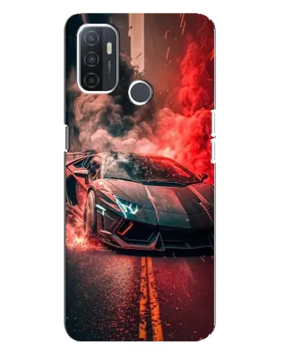 Чехол для OPPO A32 с картинкой «Lamborghini красный дым»