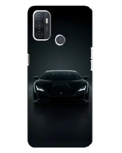 Чехол для OPPO A32 с картинкой «Черный Lamborghini Aventador»