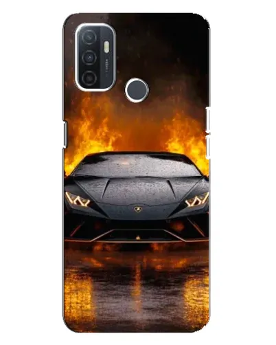 Чехол для OPPO A32 с картинкой «Lamborghini в огне»
