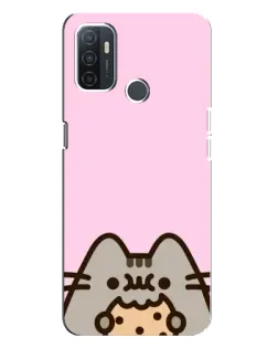 Чехол для OPPO A32 с картинкой «Pusheen и печенье» Чехол для OPPO A32 с картинкой «Pusheen и печенье»