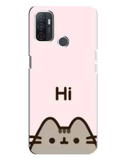 Чехол для OPPO A32 с картинкой «Пушин говорит Hi» Чехол для OPPO A32 с картинкой «Пушин говорит Hi»