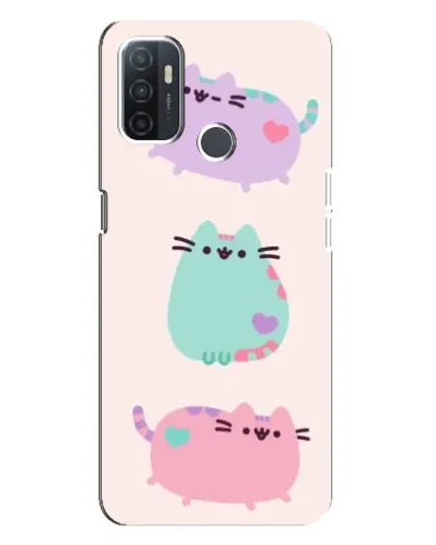 Чехол для OPPO A32 с картинкой «Pusheen трио»