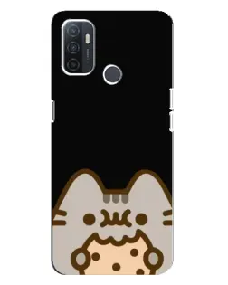 Чехол для OPPO A32 с картинкой «Пушин на черном»