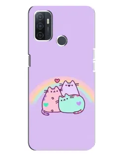 Чехол для OPPO A32 с картинкой «Радужные Пушины»