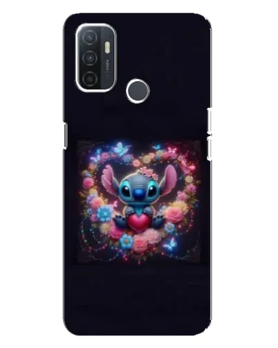 Чехол для OPPO A32 с картинкой «Stitch в цветах»