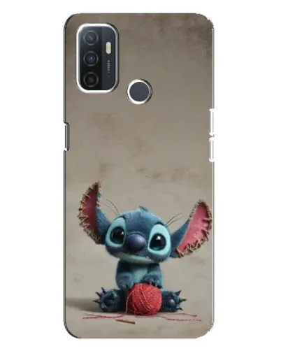 Чехол для OPPO A32 с картинкой «Стич на коричневом фоне»