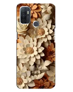Чохол для OPPO A32 з картинкою «Бежевий флористичний декор»