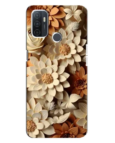 Чохол для OPPO A32 з картинкою «Бежевий флористичний декор»