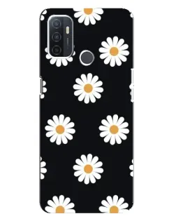 Чохол для OPPO A32 з картинкою «Ромашки на чорному»